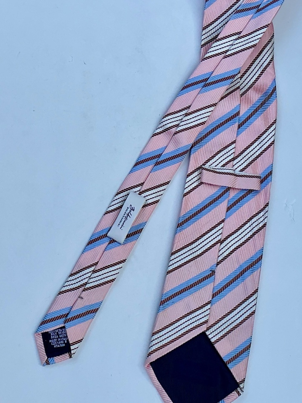 Baldassarini by HUGO BOSS lovely pink striped all Silk tie made in Italy 🇮🇹
